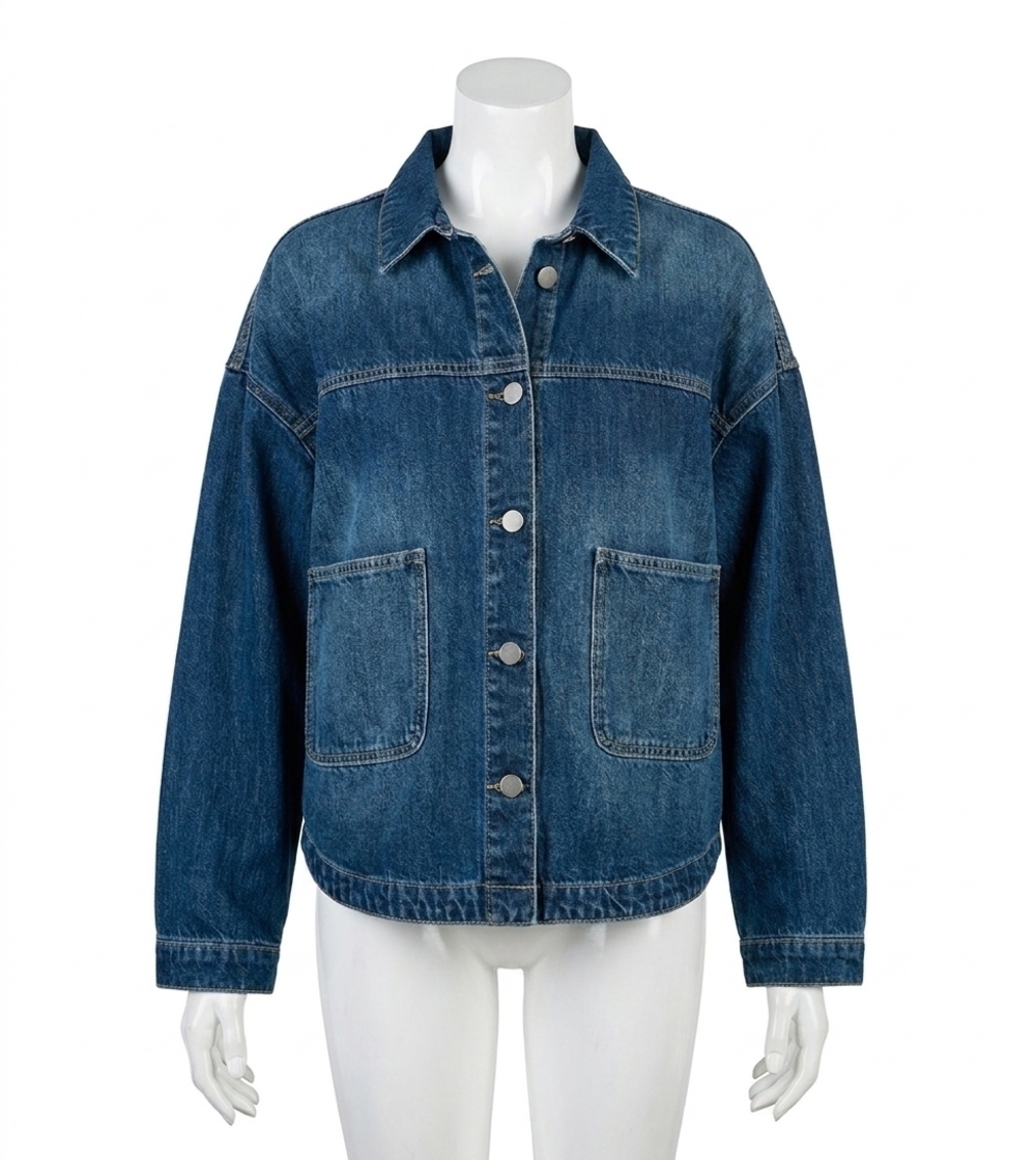 NEW RISEN relaxed fit denim jacket in dark wash